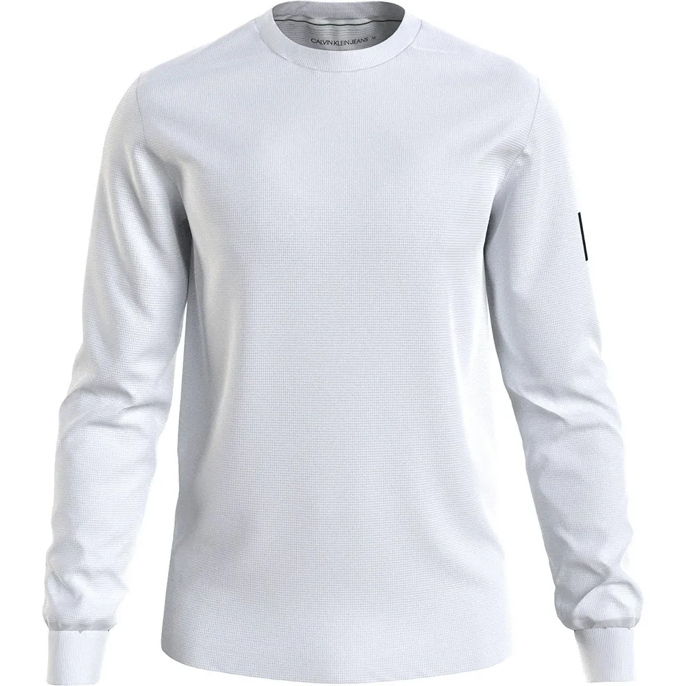 

Лонгслив Calvin Klein Jeans Badge Waffle, белый