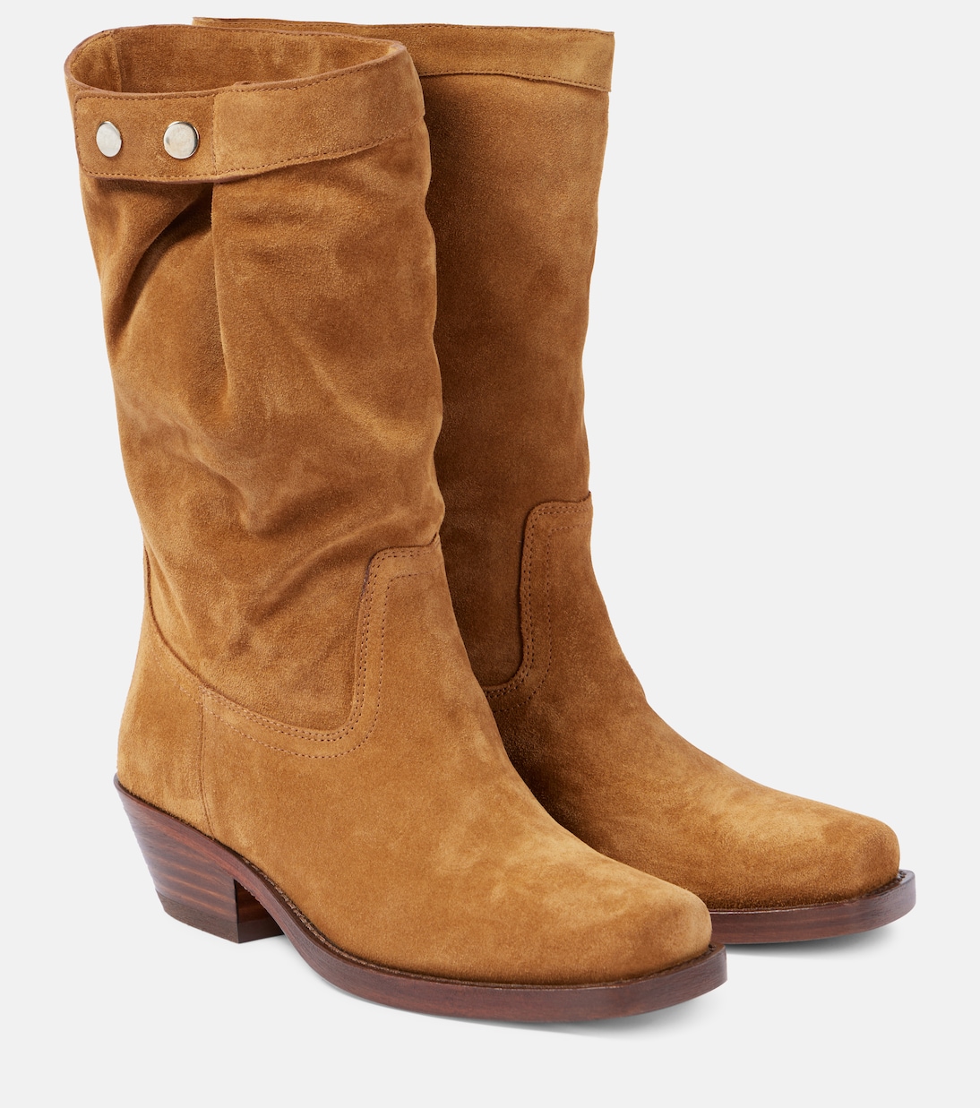 Замшевые ботильоны Ademe Isabel Marant, Cognac