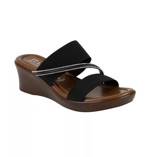 Женские эластичные босоножки на танкетке Xanthe Italian Shoemakers, черный