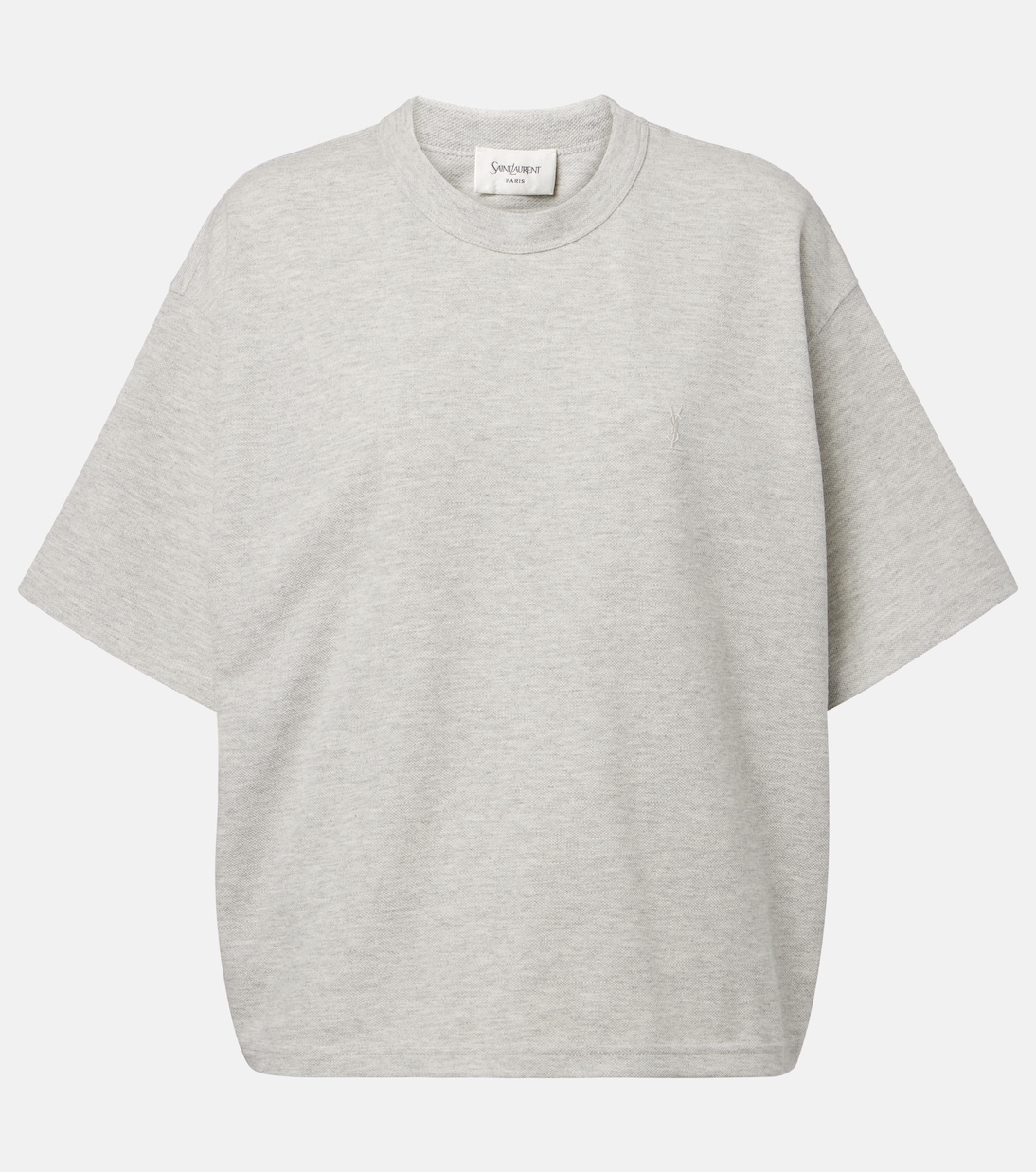 

Кассандр оверсайз футболка из хлопковой смеси Saint Laurent, Gris Chine