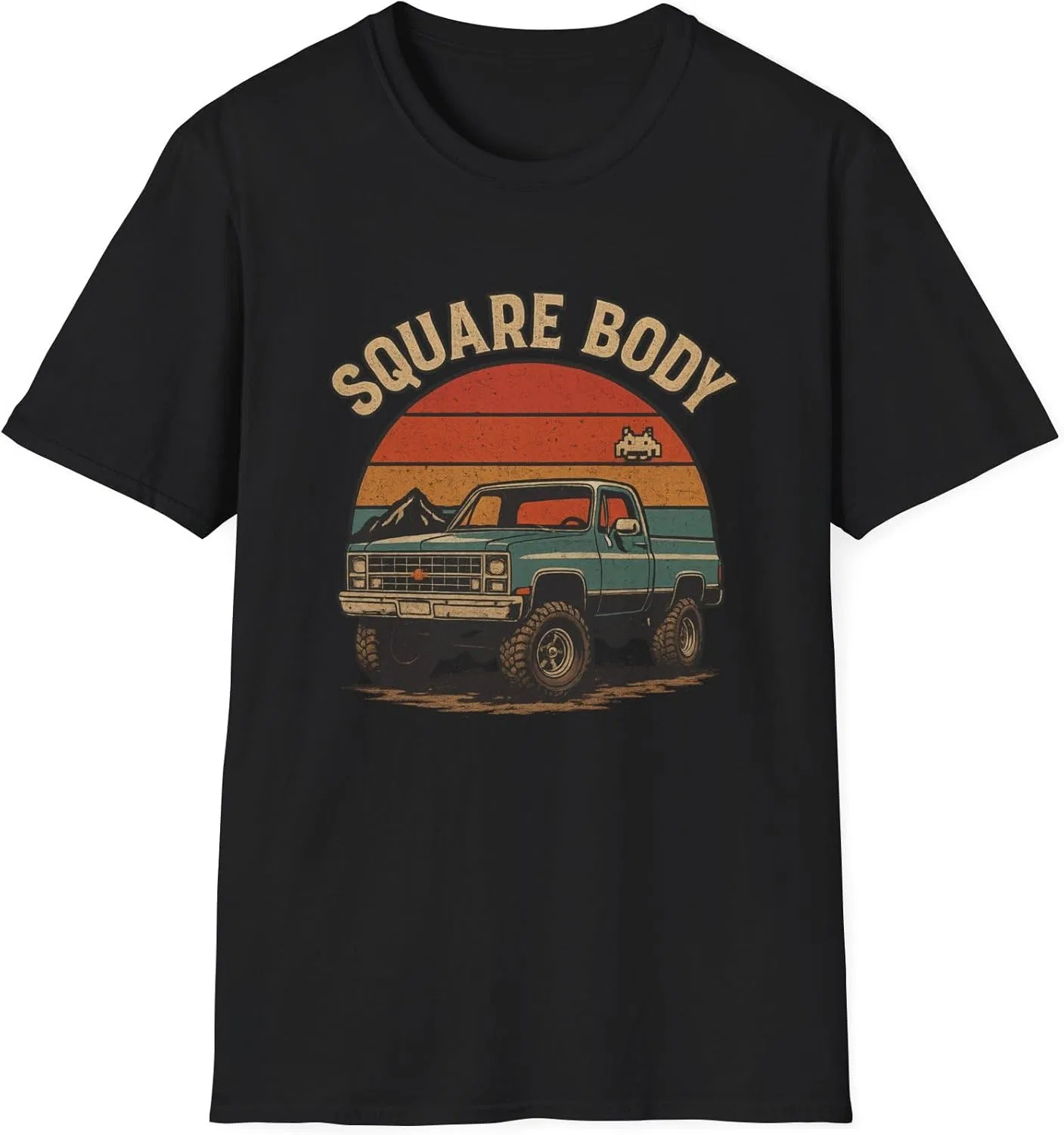 Ретро винтажная футболка с изображением грузовика Chevy Square Body, винтажные футболки с грузовиками