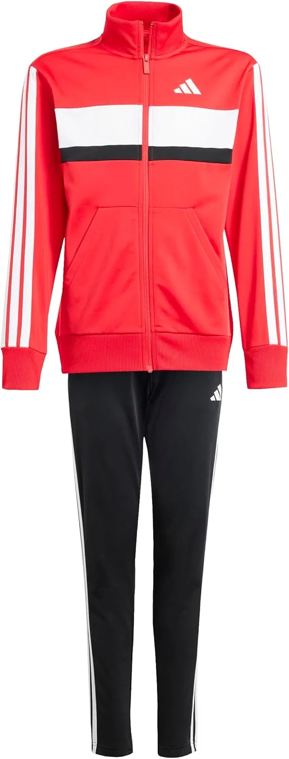 Детский спортивный костюм adidas Tiberio 3 Stripes Tricot, Pure Ruby / White
