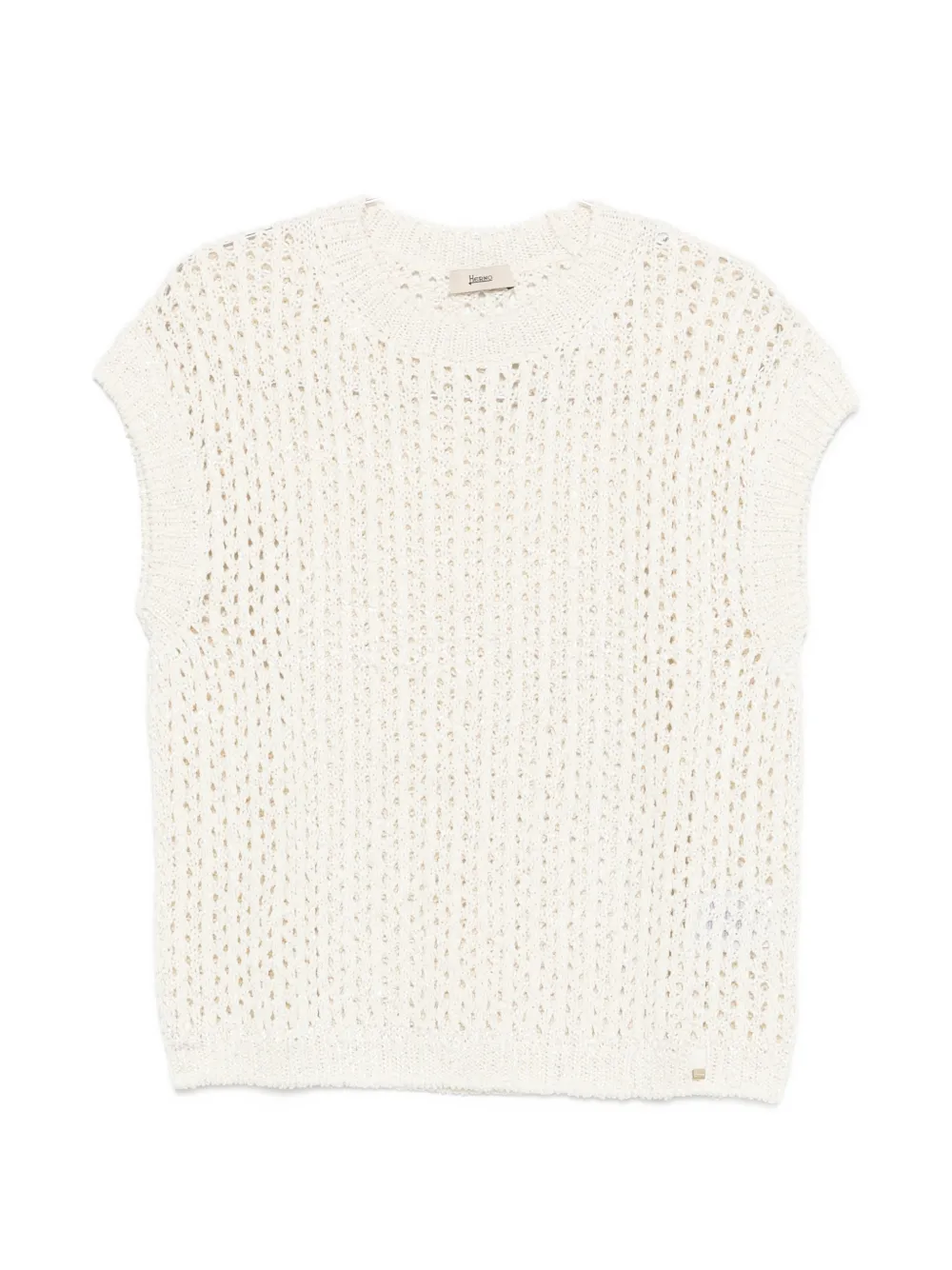 

Вязаный топ с открытой вязкой Herno, бежевый