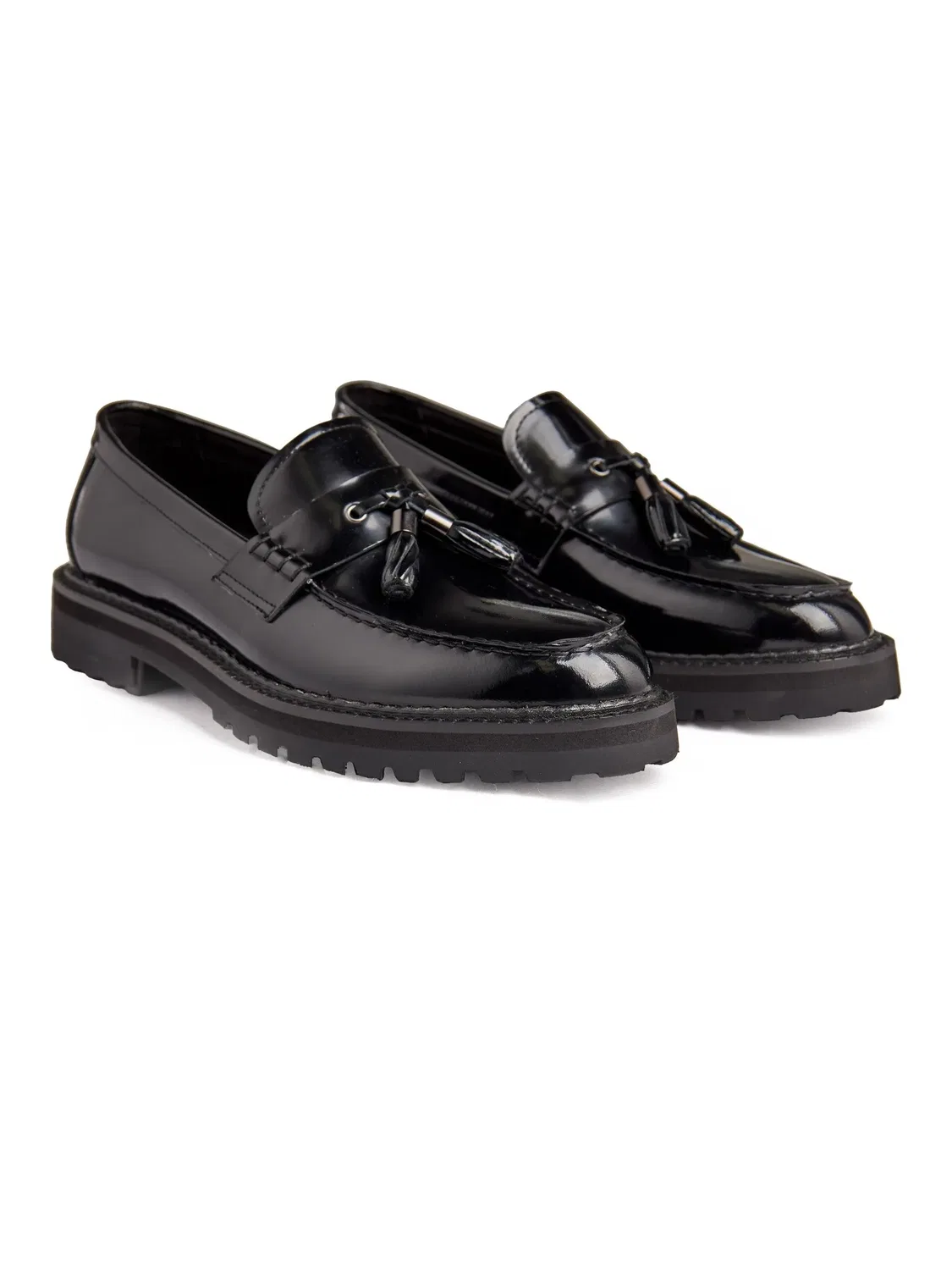 Туфли лоферы Patent Leather Tassel Xposed, черный — фото 3