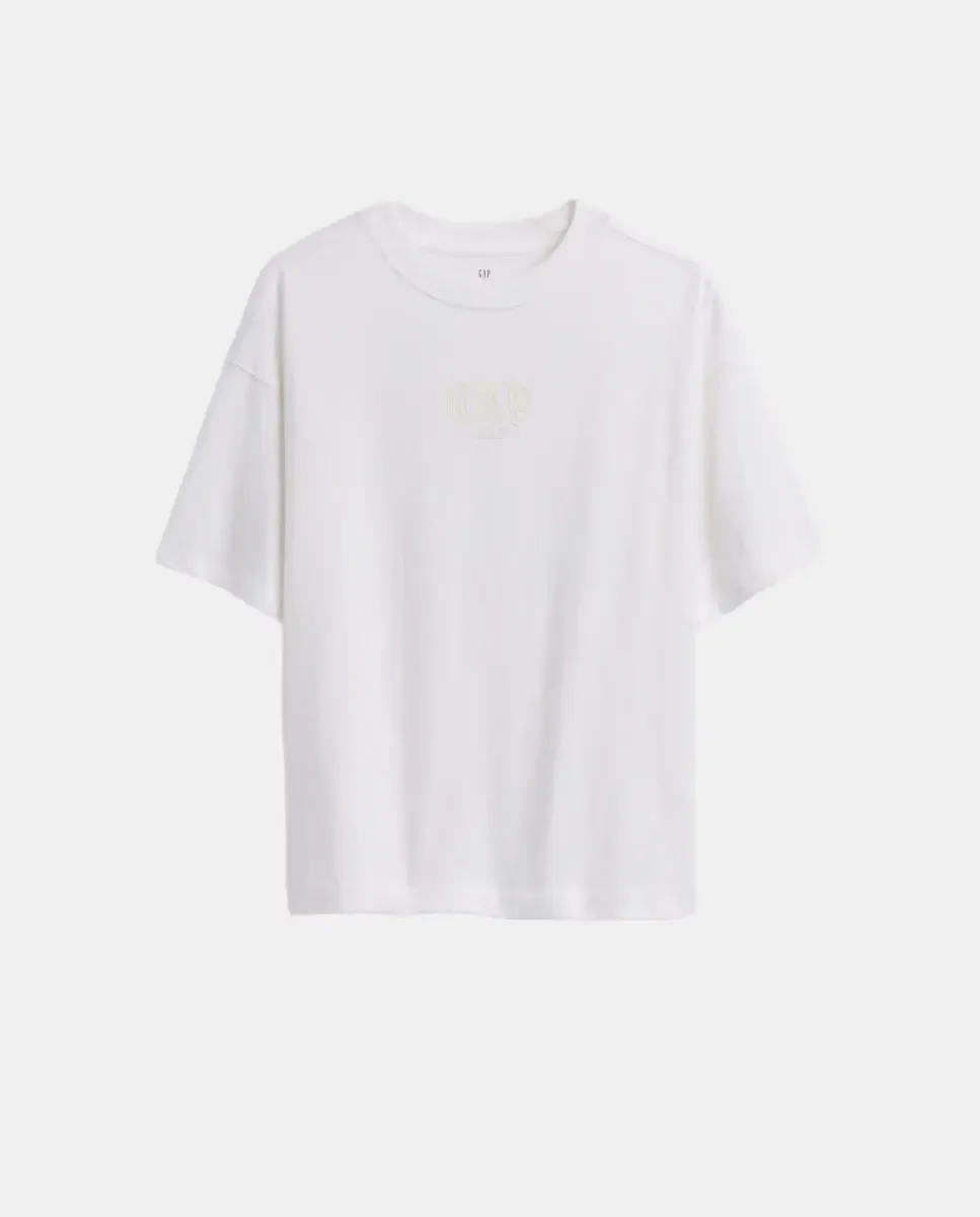 Базовая футболка с коротким рукавом с логотипом для мальчика Gap, белый