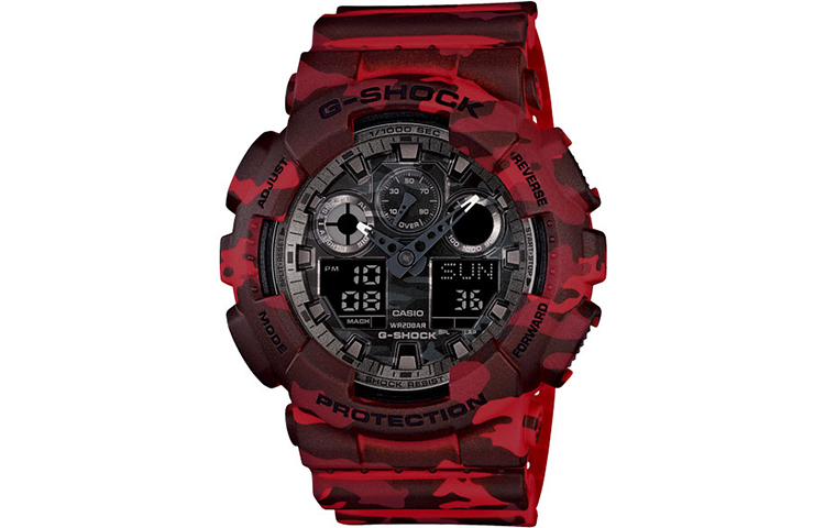 

CASIO Мужские часы с двойным жидкокристаллическим/аналоговым дисплеем, черные, GA-100CM-4A