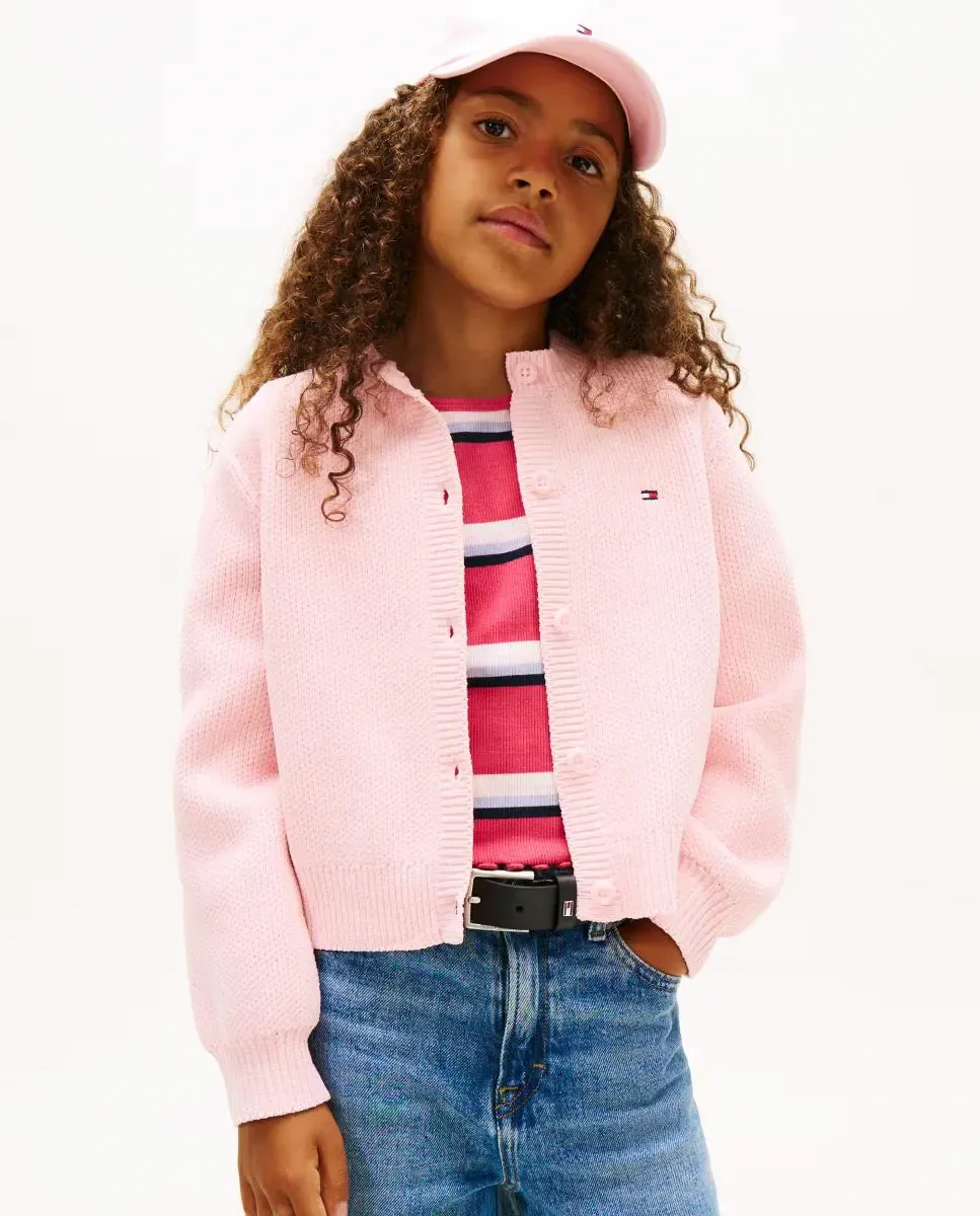 Детский кардиган из велюра Tommy Hilfiger, розовый
