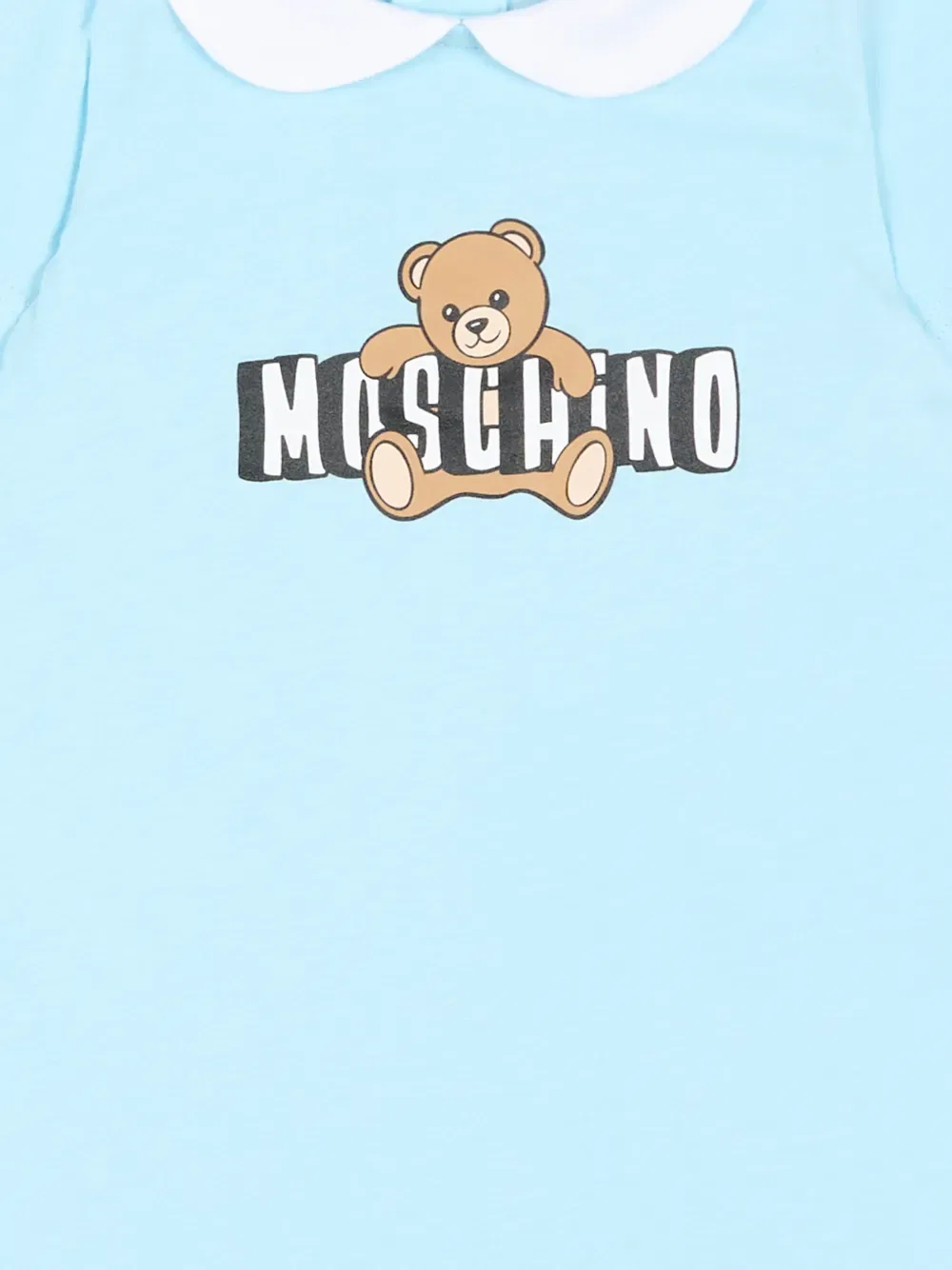 Комбинезон с воротником и принтом "плюшевый мишка" Moschino Kids, синий — фото 3
