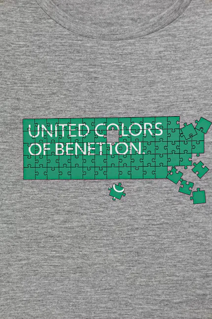 Футболка детская с коротким рукавом United Colors of Benetton, серый — фото 3