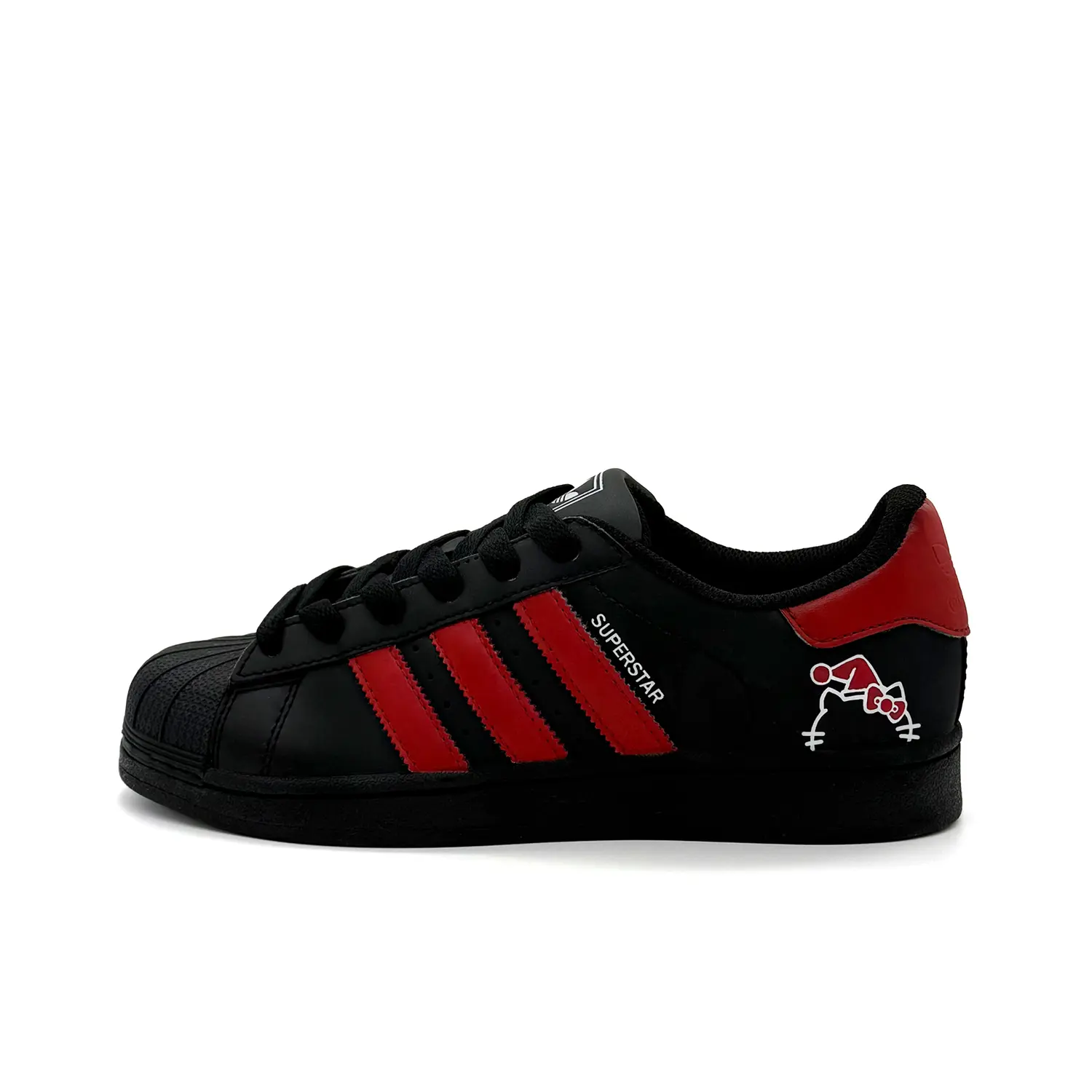 

Adidas Originals Детские низкие скейтбордистские кроссовки Superstar 2 Red Dark Kedi из износостойкой кожи, черные, для подростков