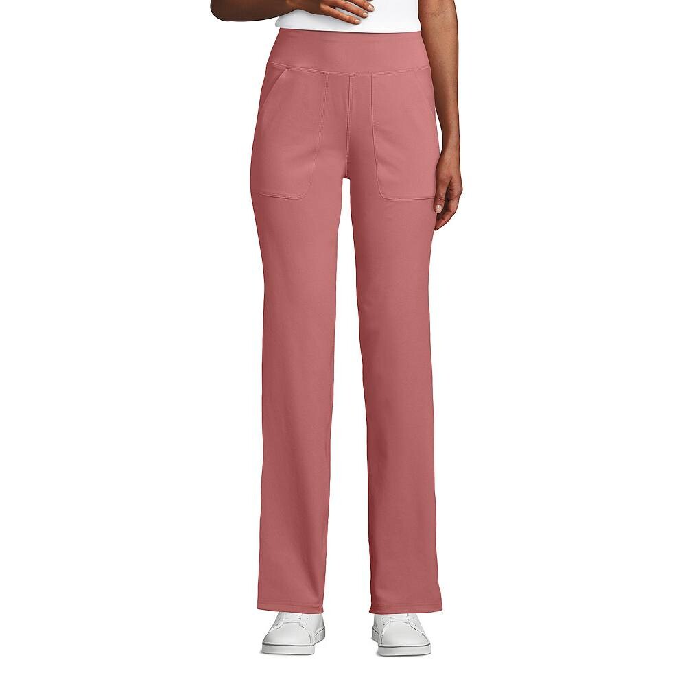 

Брюки прямого кроя Petite Lands' End Active Hi Impact HR, цвет Dark Rose Clay