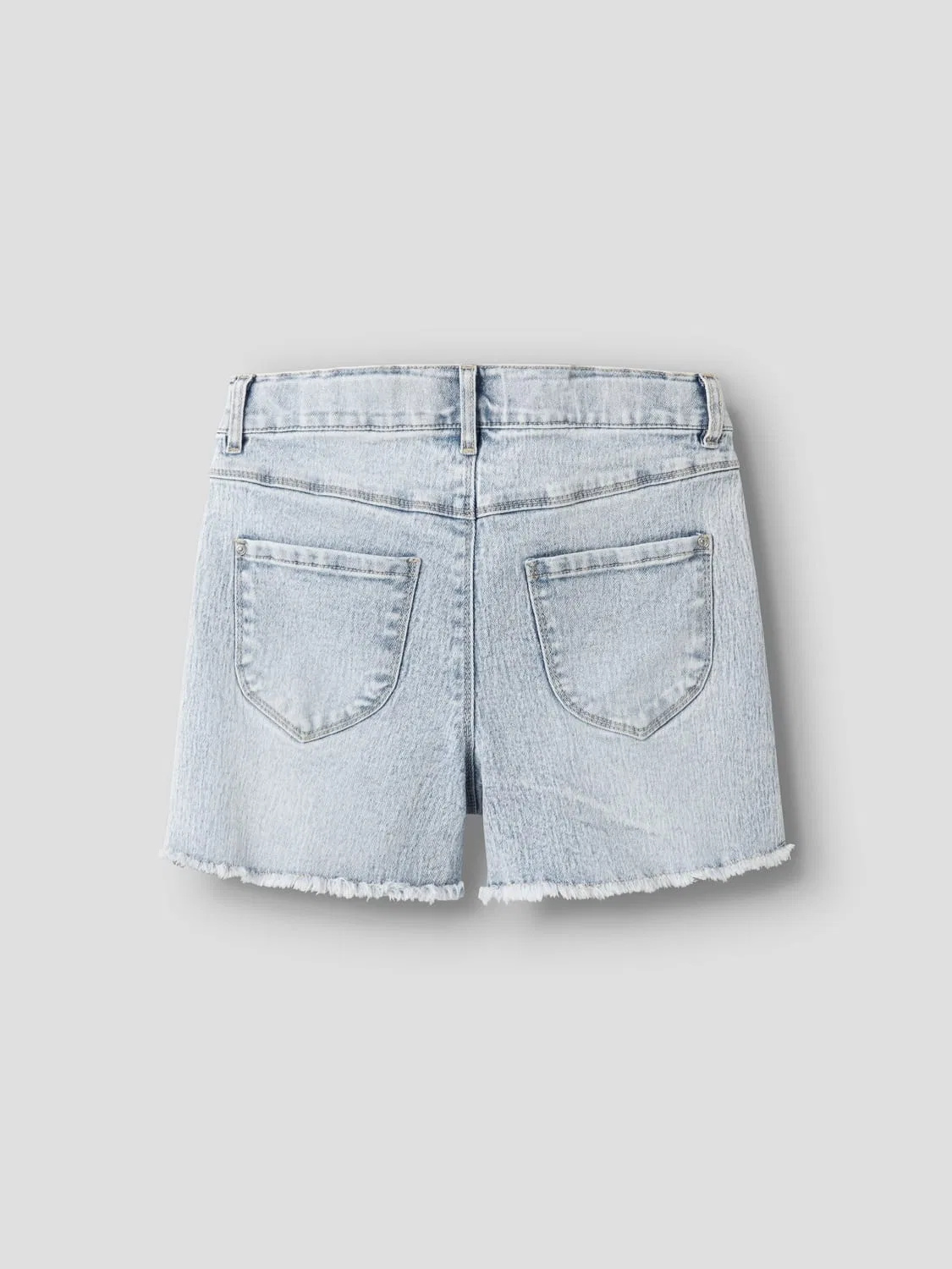 Шорты джинсовые с высокой посадкой, Name it, light blue bleached denim — фото 2