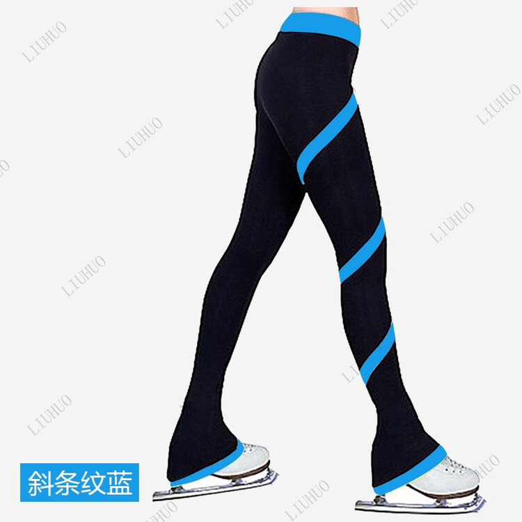 

HEAD Тренировочный костюм для фигурного катания, брюки с флисовой подкладкой черные, женские профессиональные для тренировок на льду, диагональная полоска синяя (всесезонные), размер L