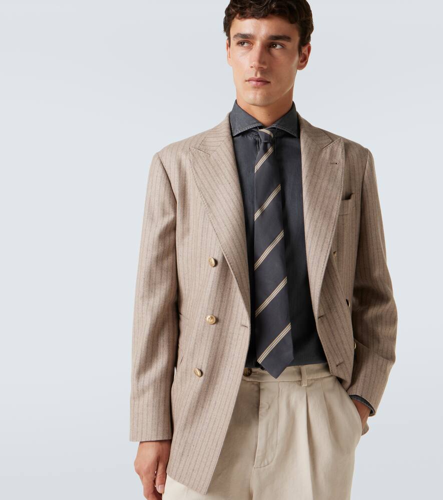 Полосатый шелковый галстук Brunello Cucinelli, Capsule Autunno — фото 2