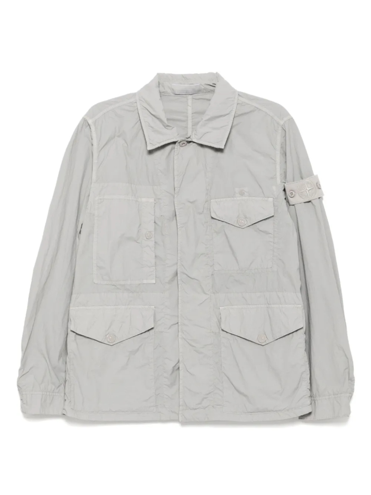 

Куртка с карманами и жатым эффектом Stone Island, серый