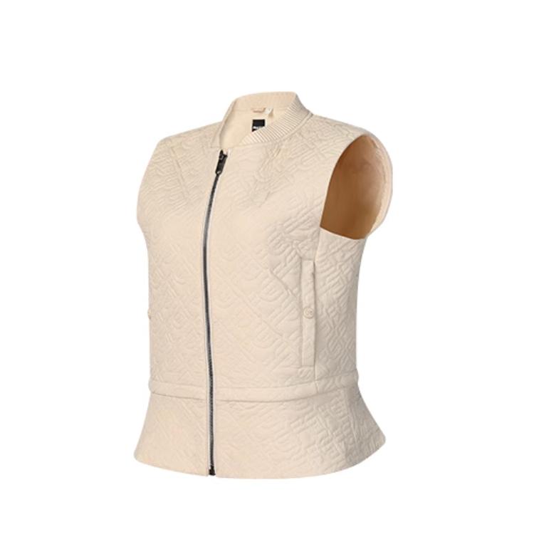 

FILA Женский жилет из гольф серии в коричневом бежевом хаки, Brown Beige Khaki