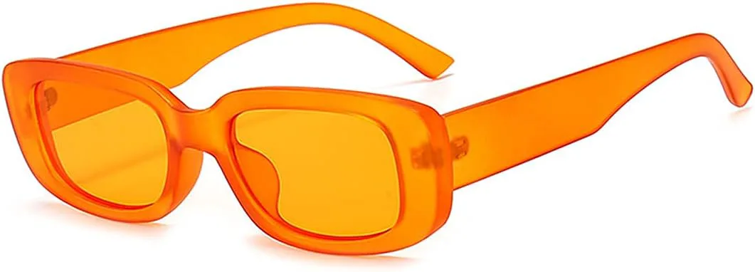 

Прямоугольные солнцезащитные очки Dollger для женщин и мужчин, модные ретро-очки с защитой от УФ-излучения UV 400 и квадратной оправой, Matte Orange Frame