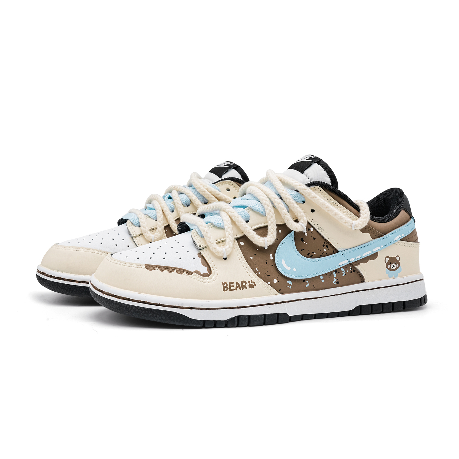 Nike Кроссовки для скейтбординга low top, детские, Dunk 'Black', Slip Resistant, Cushioning, Abrasion Resistant, коричневые, unisex — фото 4
