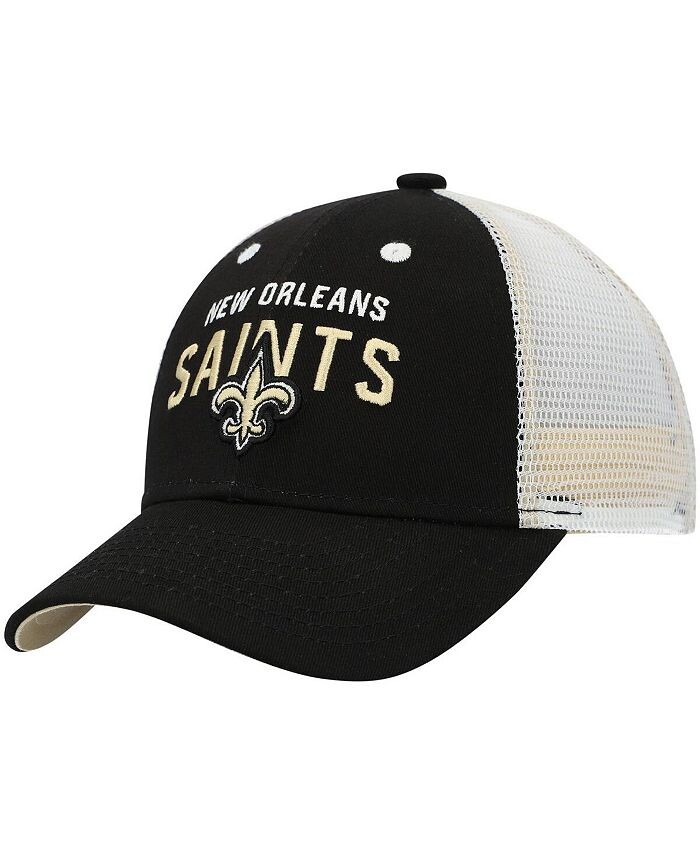 

Черно-белая кепка унисекс New Orleans Saints Core с сетчатой застежкой на спине для дошкольников Snapback Outerstuff, черный