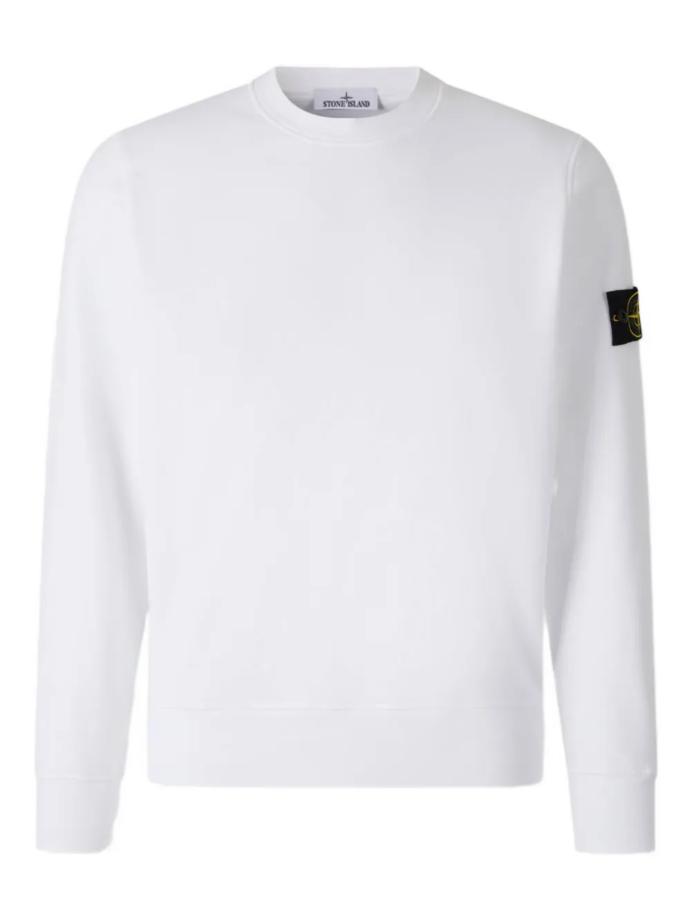 

Свитер с круглым вырезом и нашивкой-логотипом Stone Island, белый