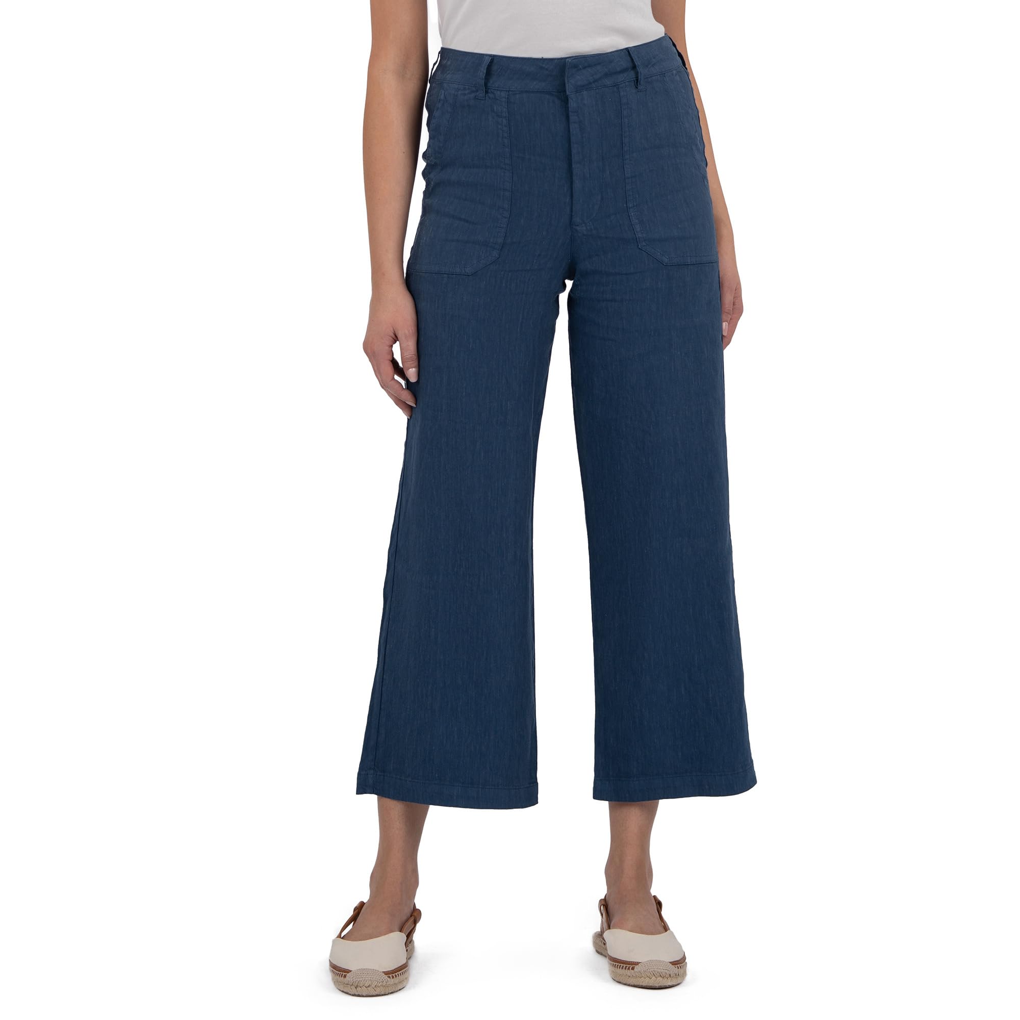 

Джинсы KUT from the Kloth Topaz-Wide Leg Pant W/Porkchop Pockets, цвет Ocean Blue