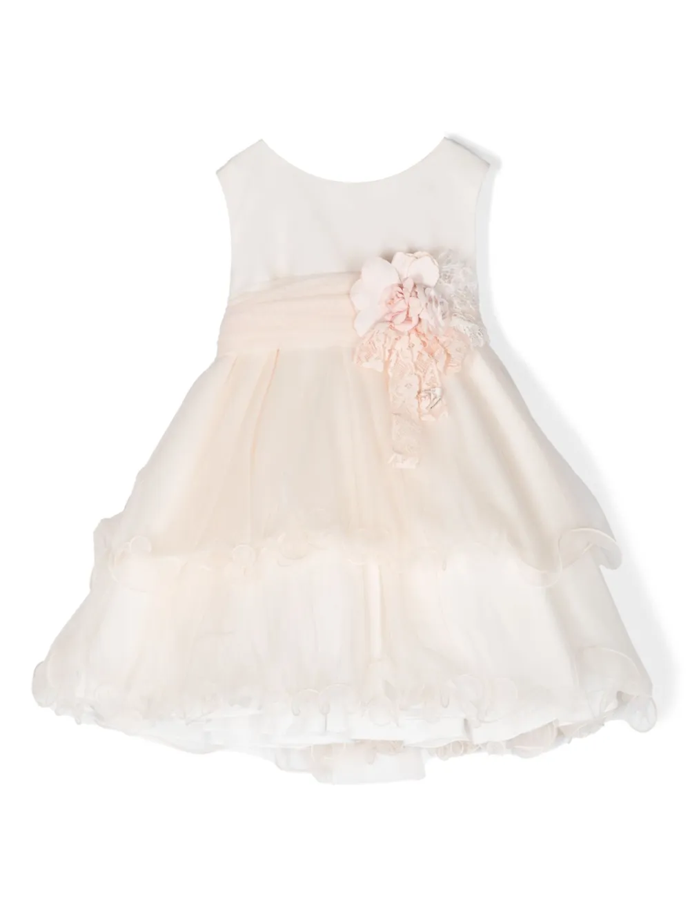 

Ярусное платье с цветочной аппликацией Mimilù, нейтральный