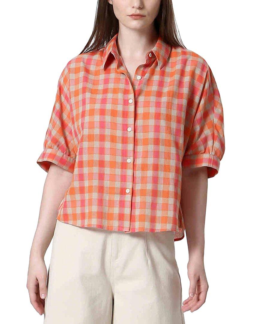 

Рубашка с воротником в клеточку и пуговицами See U Soon, оранжевый