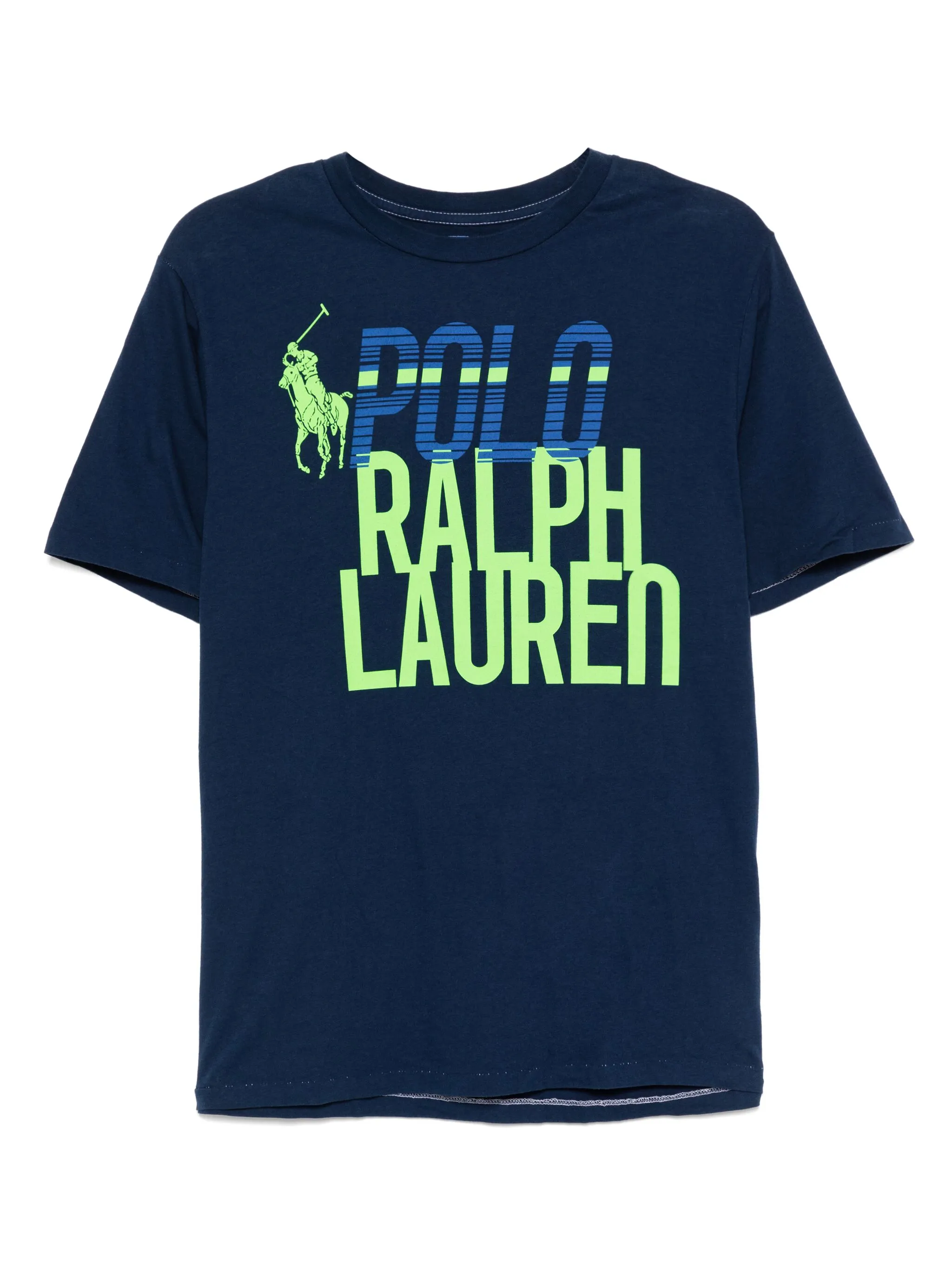 

Футболка с логотипом Polo Ralph Lauren Kids, синий