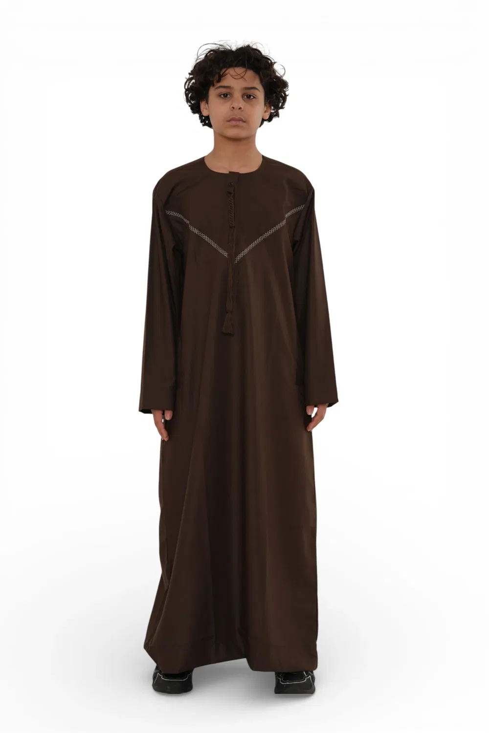 Arabic Thobes Детский коричневый марокканский халат Тобе для мальчиков Ид Джеллаба Рамадан Ид Джубба - K-HM10