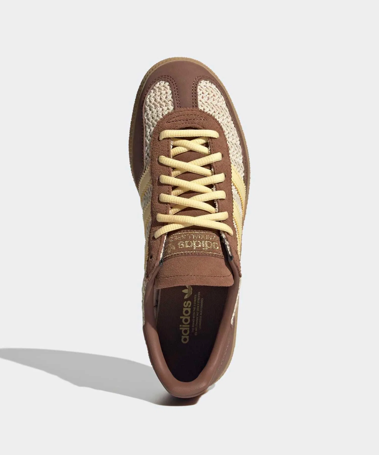 Унисекс кроссовки Handball Spezial из текстиля и кожи Adidas коричневые — фото 2