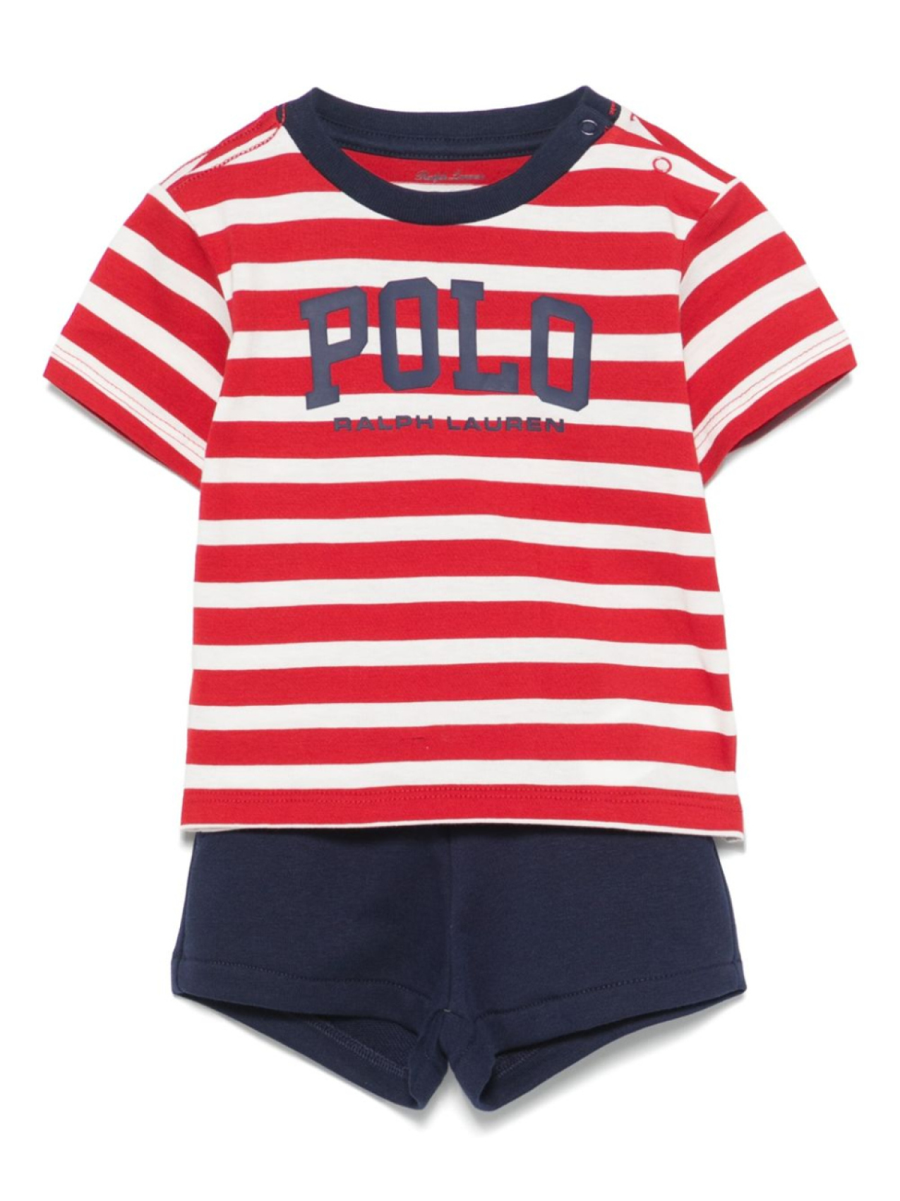 

POLO RALPH LAUREN KIDS комплект из футболки и полосатых шортов, красный