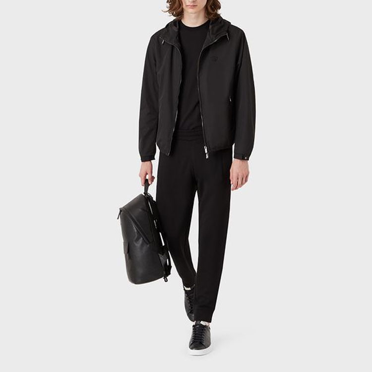 Футболка из пима джерси с микро-логотипом EMPORIO ARMANI, черный — фото 4