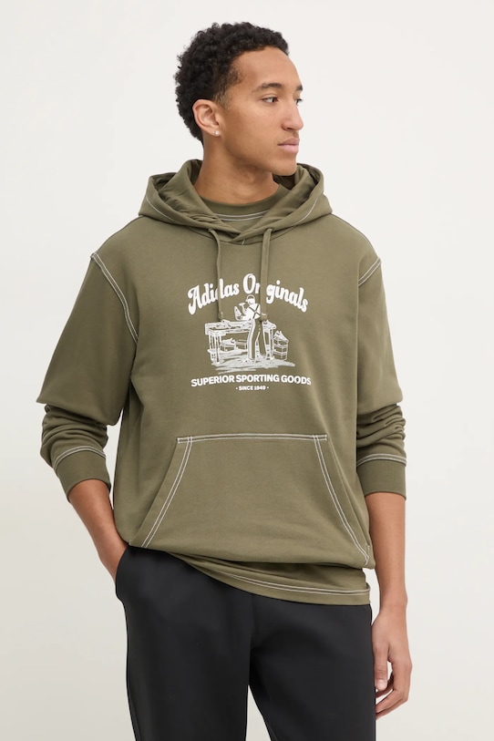 

Хлопковая толстовка Wabash Adidas Originals, зеленый