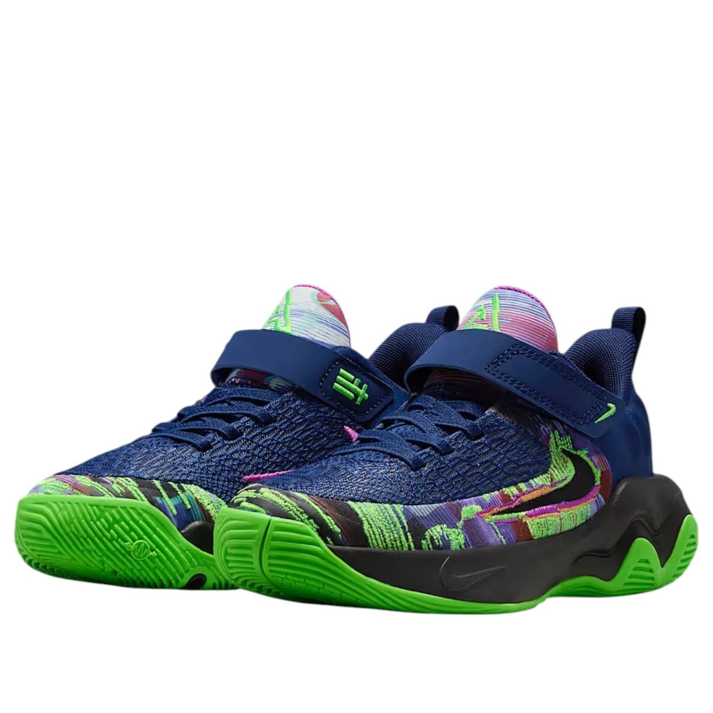 Кроссовки (PS) Nike Giannis Immortality 4 'Space Blue Impact Green Bright Purple Black' — фото 3