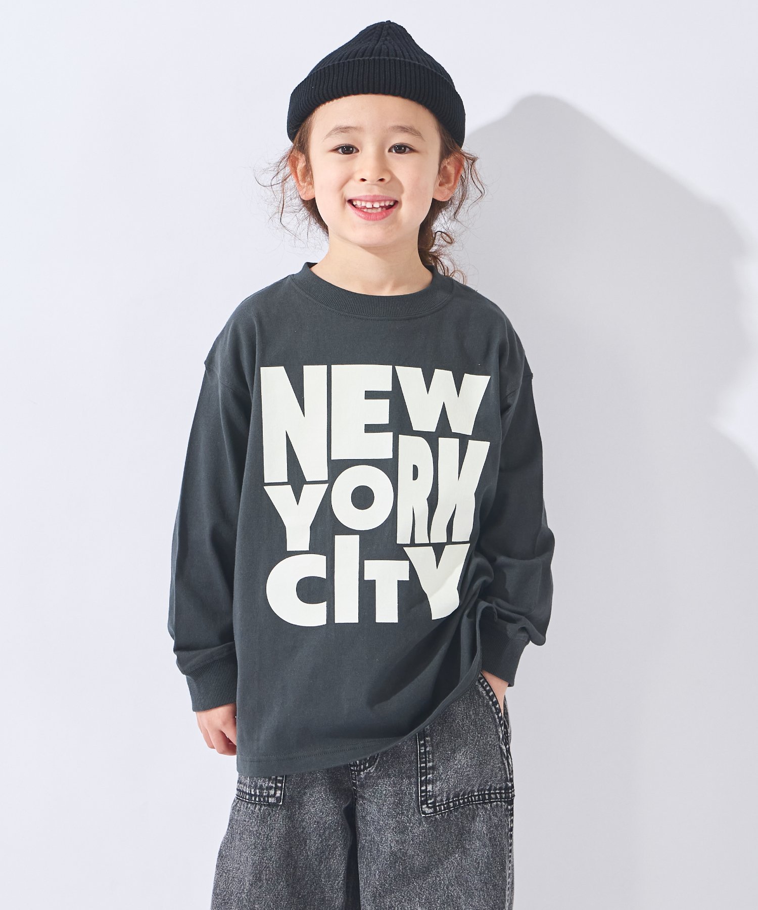 Футболка с длинными рукавами и принтом Ever Closet, Charcoal D