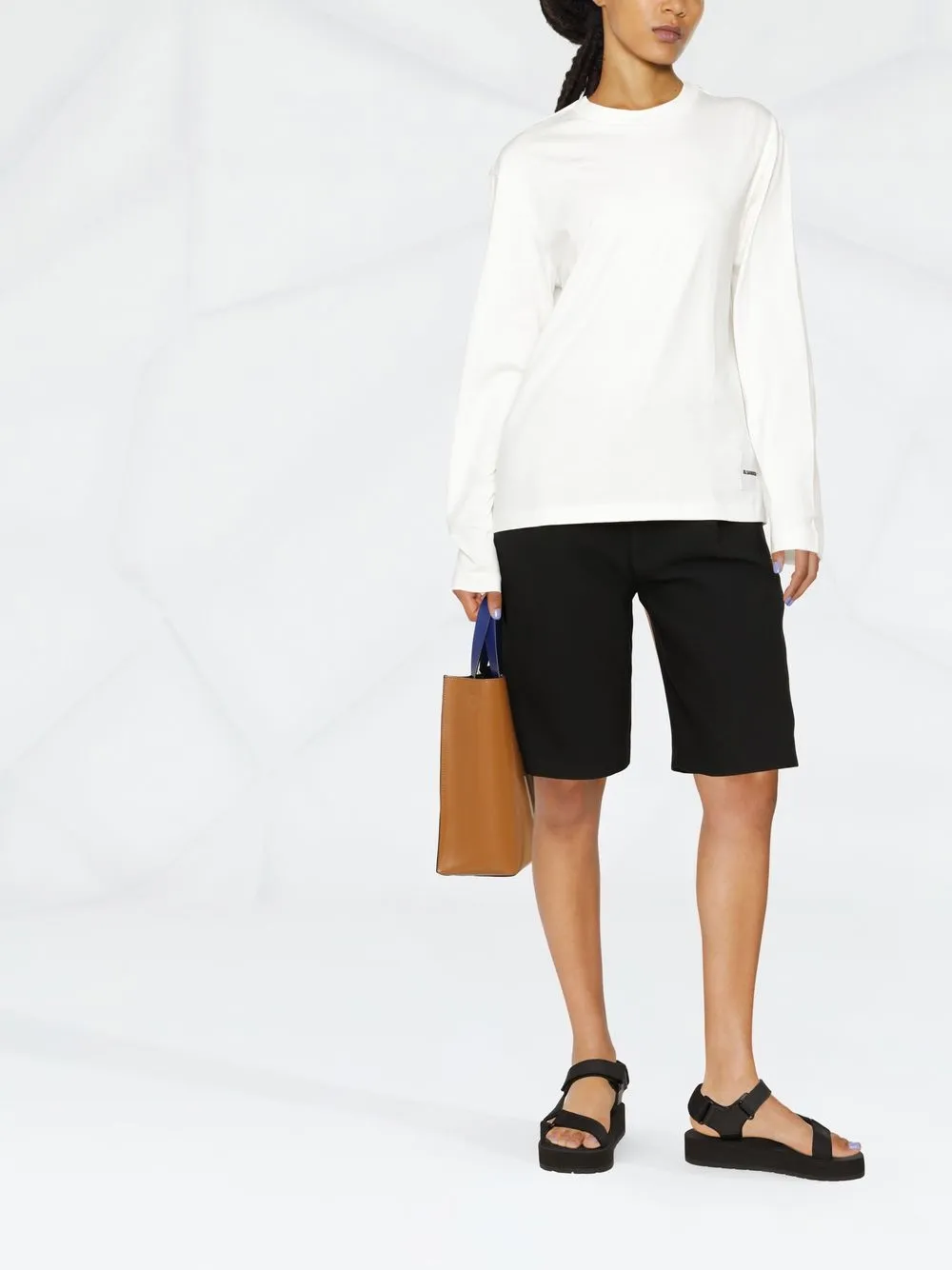 Комплект из трех топов с длинными рукавами JIL SANDER, белый — фото 2