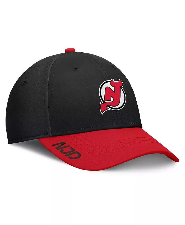 

Мужская черная/красная шапка New Jersey Devils Authentic Pro Rink Flex Fanatics