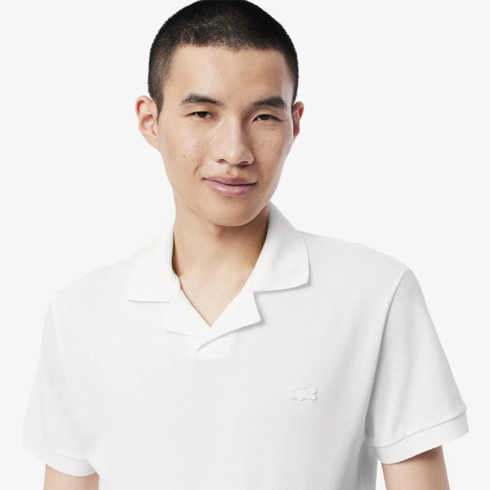 Футболка-поло Lacoste Camp Collar мужская с коротким рукавом, белый — фото 2