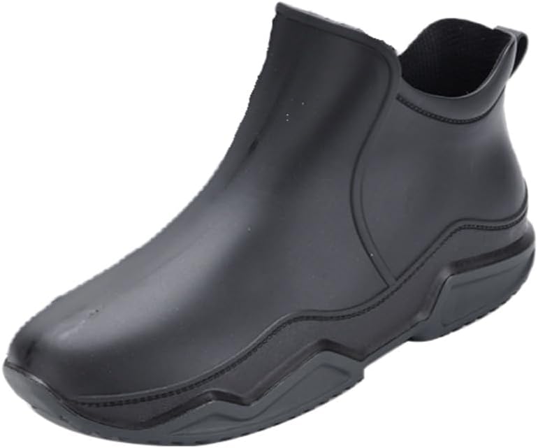 

Мужские дождевые туфли - низкие с противоскользящей подошвой, водонепроницаемые плоские туфли Fusecottc, черный