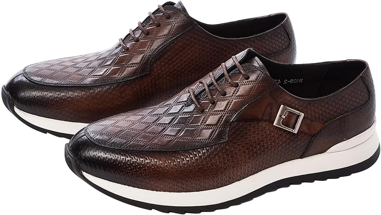 

Мужские повседневные туфли Santimon, модные кроссовки из натуральной кожи, туфли-оксфорды на выпускной, деловые повседневные современные дерби, удобные прогулочные туфли для мужчин, Coffee