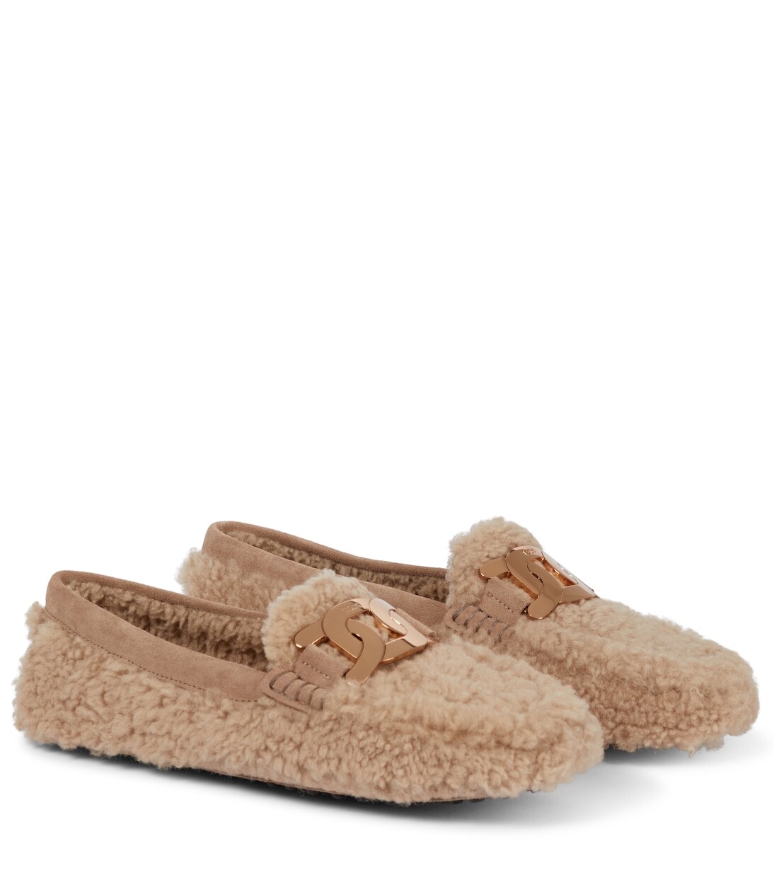Лоферы из овчины Tod'S, бежевый
