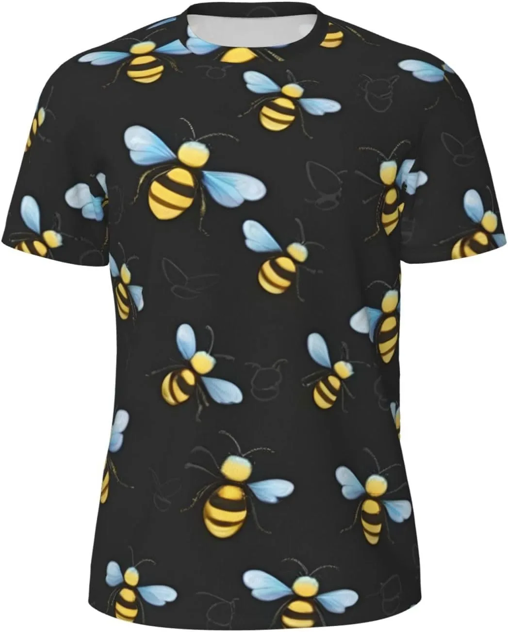 

Футболка мужская летняя с принтом Bee Flying, легкая и дышащая SDFHU