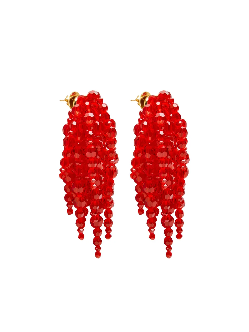 

Серьги-люстры с бисерной отделкой Simone Rocha, красный