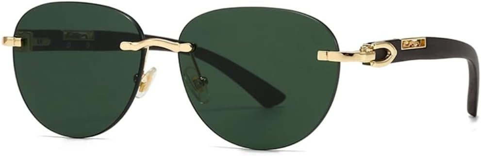 

Солнцезащитные очки с защитой UV400 | Безободковая оправа, круглые линзы с градиентным покрытием | Для женщин и мужчин, для занятий спортом на открытом воздухе и вождения DSVIGF, Dark Green