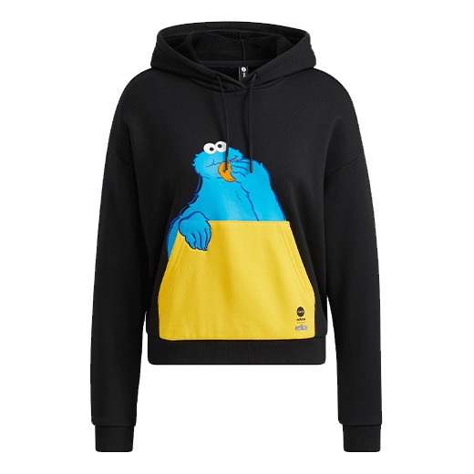 

Толстовка (WMNS) Adidas X Sesame Street Pocket Hoodie 'Black', черный