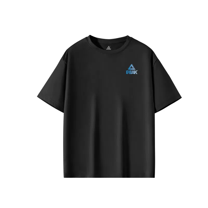 Детская быстросохнущая футболка PEAK Black/PK Laser Blue K