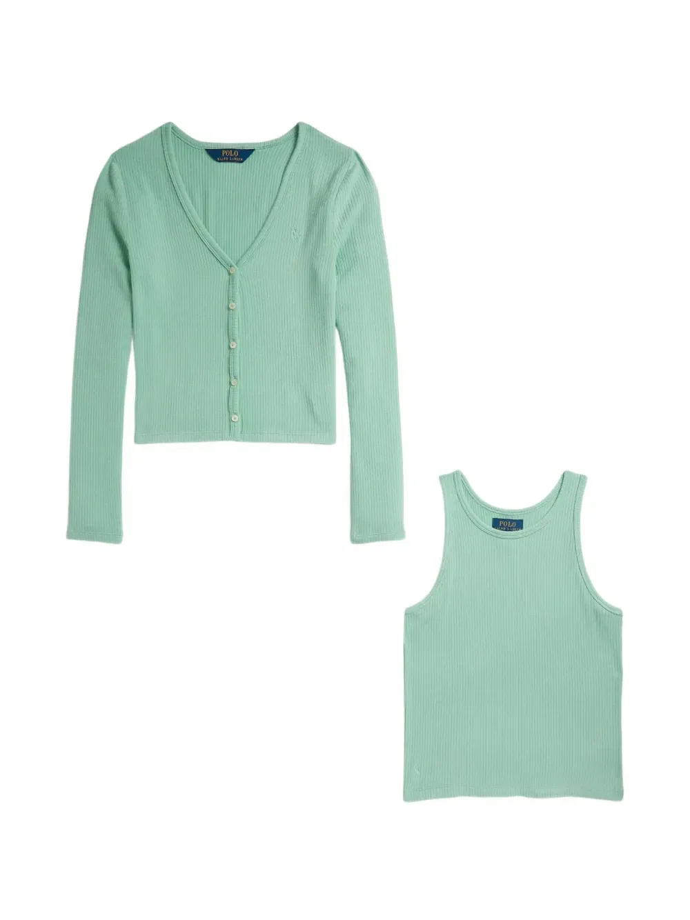 Спортивный костюм в рубчик Polo Ralph Lauren Kids, зеленый