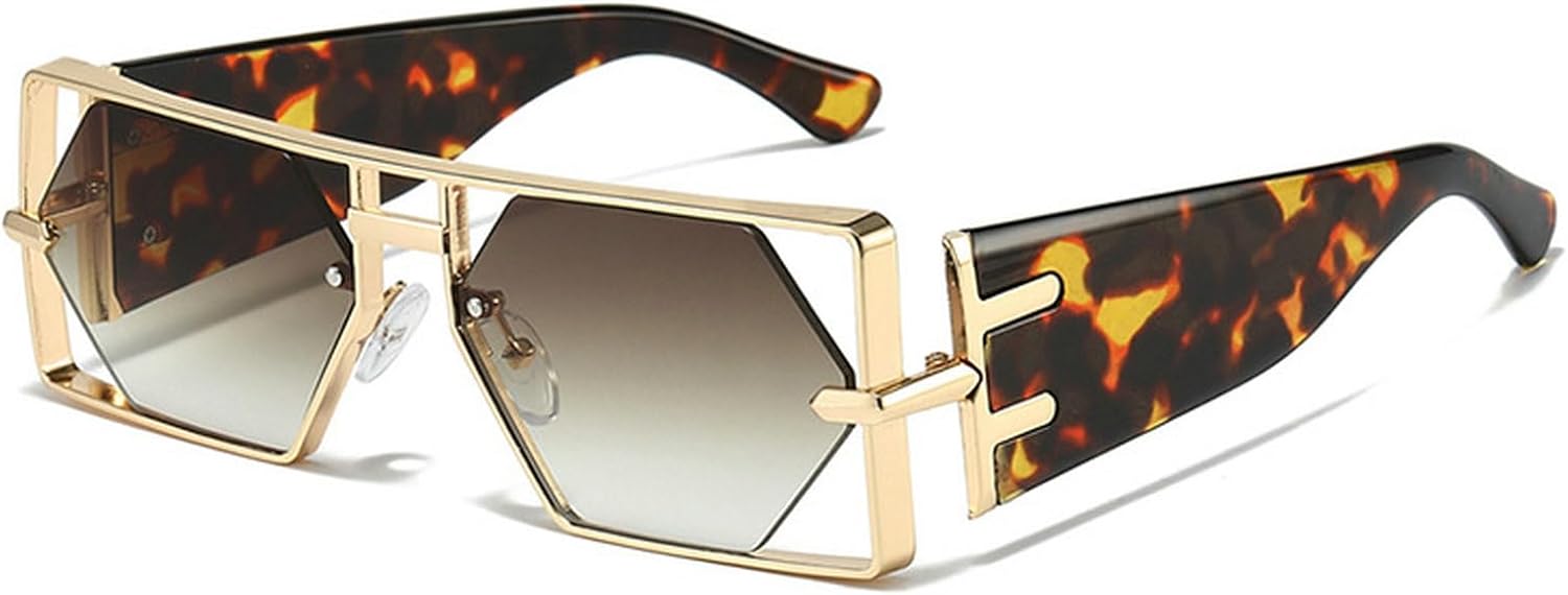 

Роскошные панк-солнцезащитные очки с градиентным дизайном, квадратной оправой, шестиугольными линзами, металлическим покрытием, для мужчин и женщин, для активного отдыха, защита от УФ-излучения UV400 mincl, C5