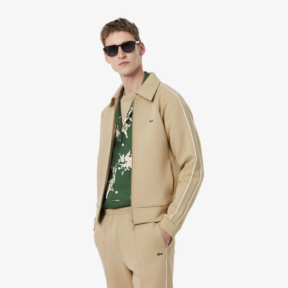 Мужская бежевая спортивная куртка с нашивкой MIF от Lacoste