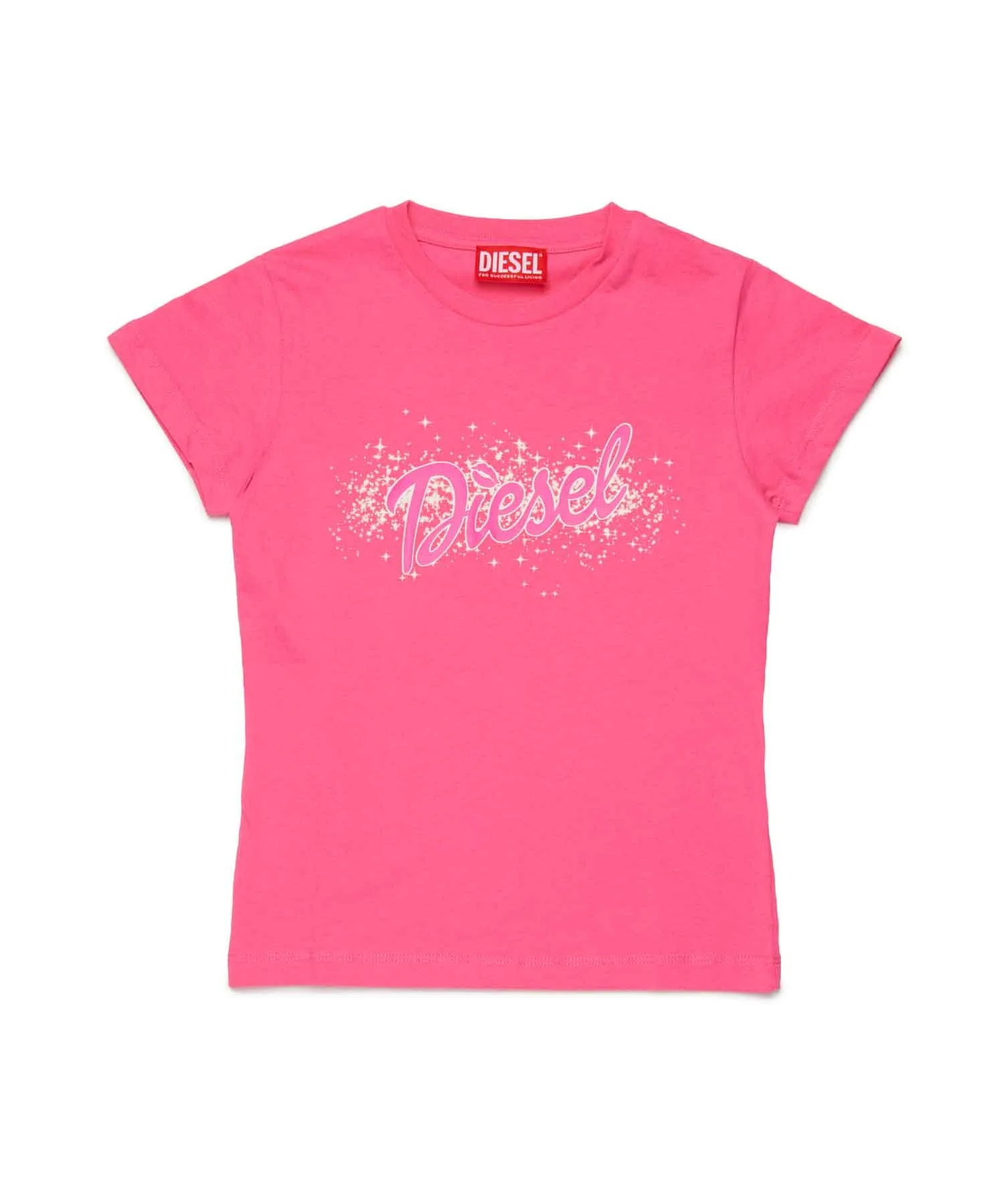 Детская футболка с логотипом DIESEL KIDS розовая